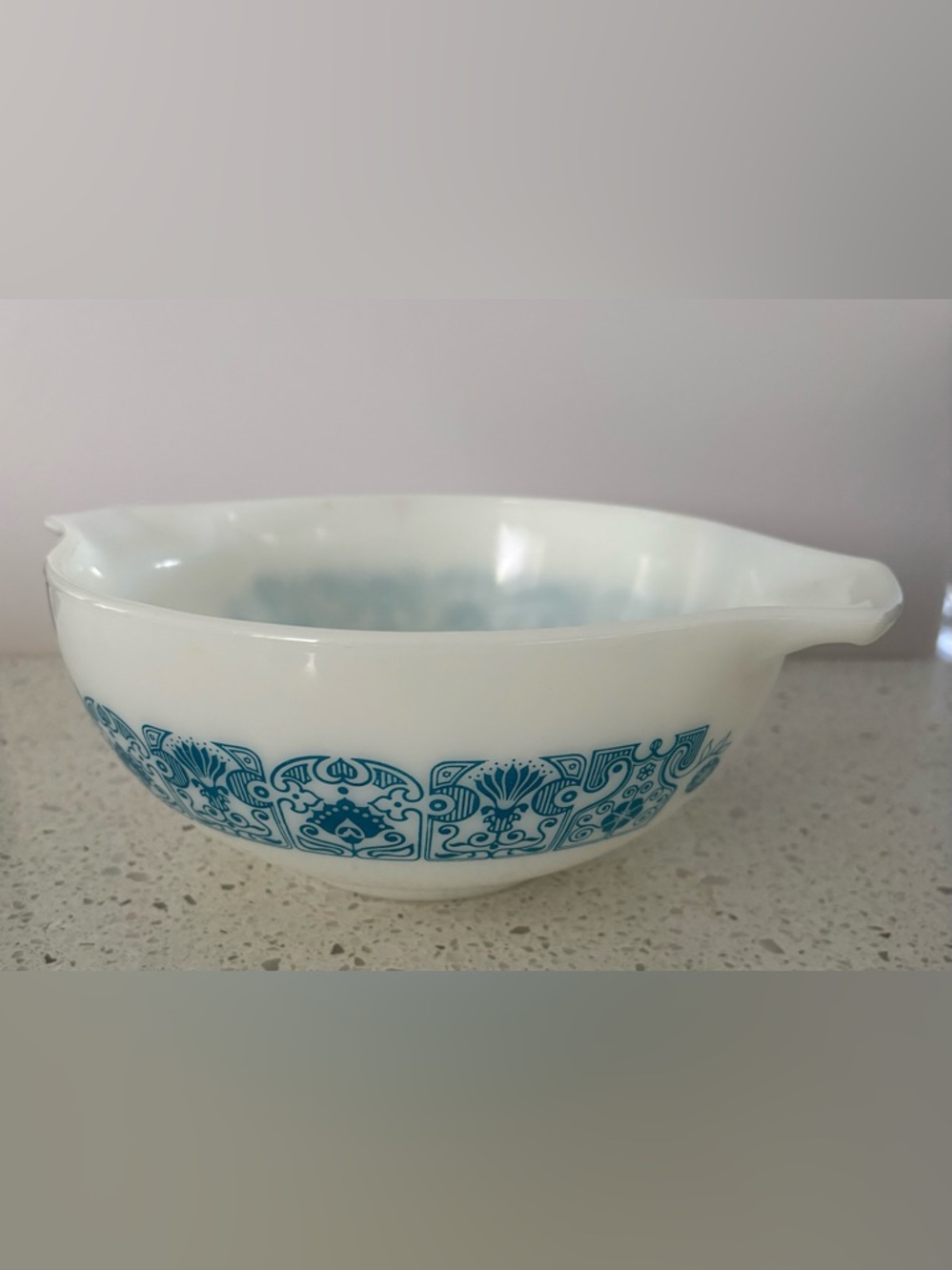 Vintage Pyrex Horizon Blue Cinderella Mixing Bowl, #443 2.5 Qt.